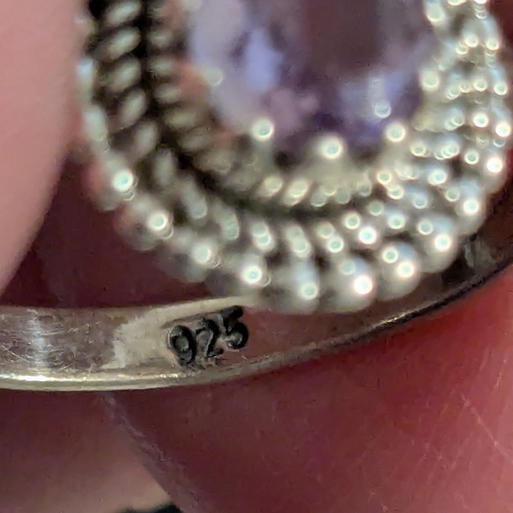 🆕 Unique 925 Solid Sterling Silver Amethyst Ring Size 5.5 - 6 - Picture 5 of 6